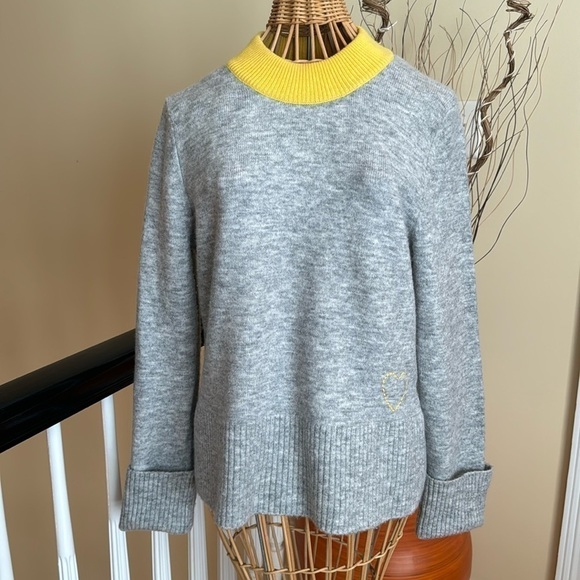 Kerri Rosenthal 🔥Sale🔥 gray and yellow cashmere sweater